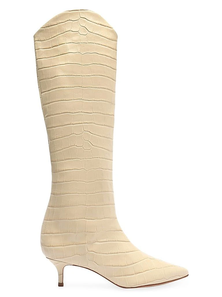 Schutz Maryana Crocodile-Embossed Leather Knee-High Boots 1