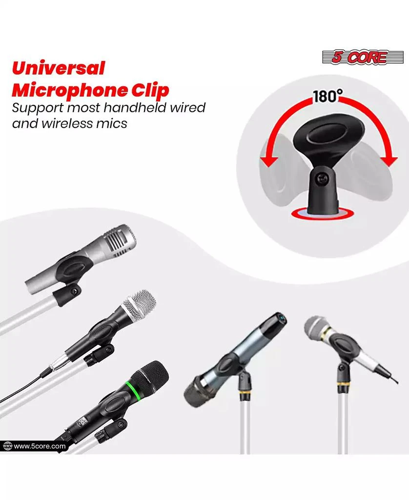 5 Core Microphone Stand Floor 4 Pcs Adjustable w Extending Telescoping Boom Arm 6