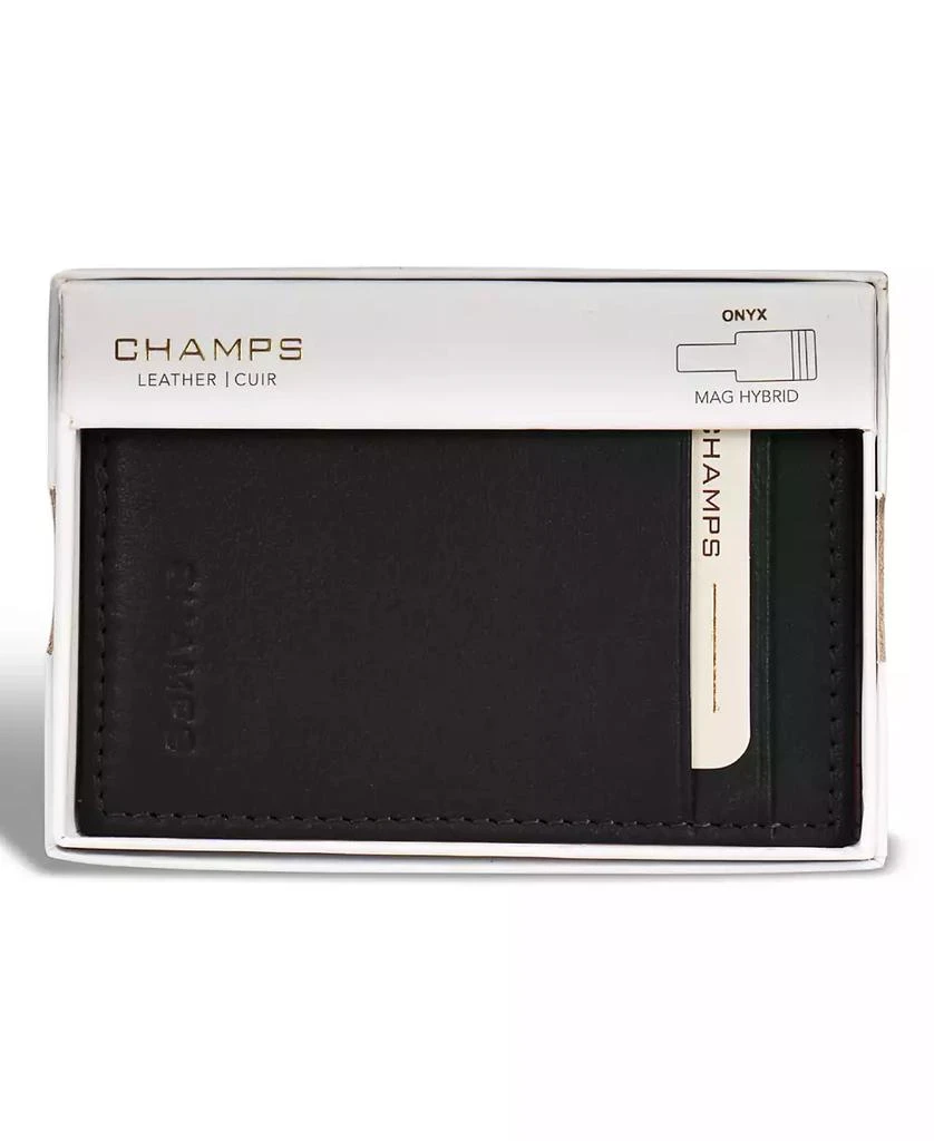 CHAMPS Men's Onyx Collection Leather Mag Hybrid Card Holder 6