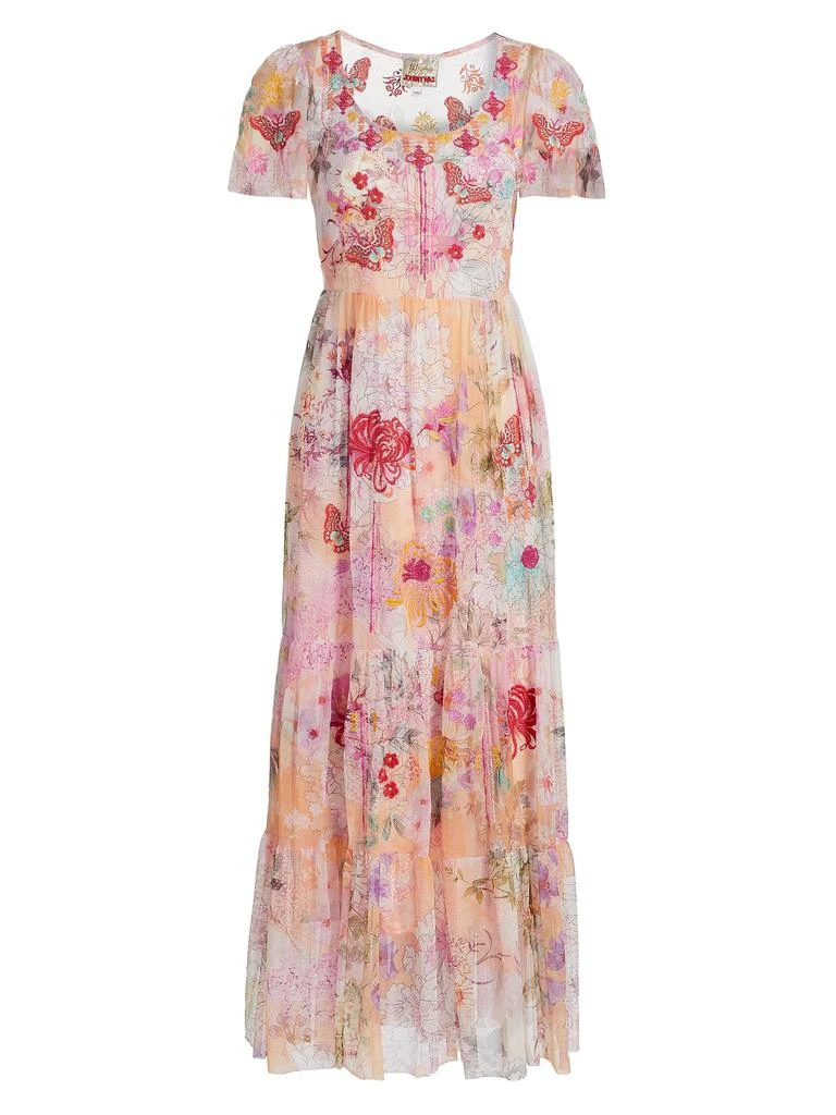 lauraline maxi dress Laurelina Bow-Detail Ruched Maxi Dress in Wine Red