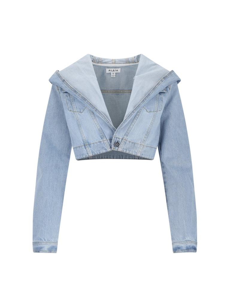 ジャケット ALAIA Round denim jacket Round Racing denim jacket in blue - Alaia | Mytheresa