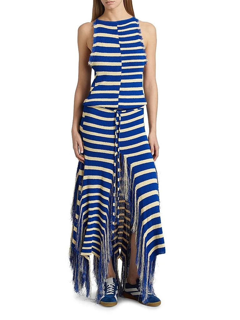 Proenza Schouler Yves Stripe Fringed Knit Dress 3