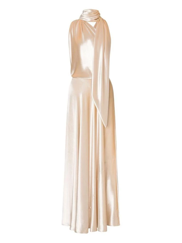 chinese dress ladies Alberta Ferretti White Silk Bias Cut Gown