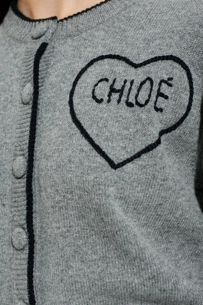 Chloé Chloé Fitted Crewneck Knitted Cardigan 4
