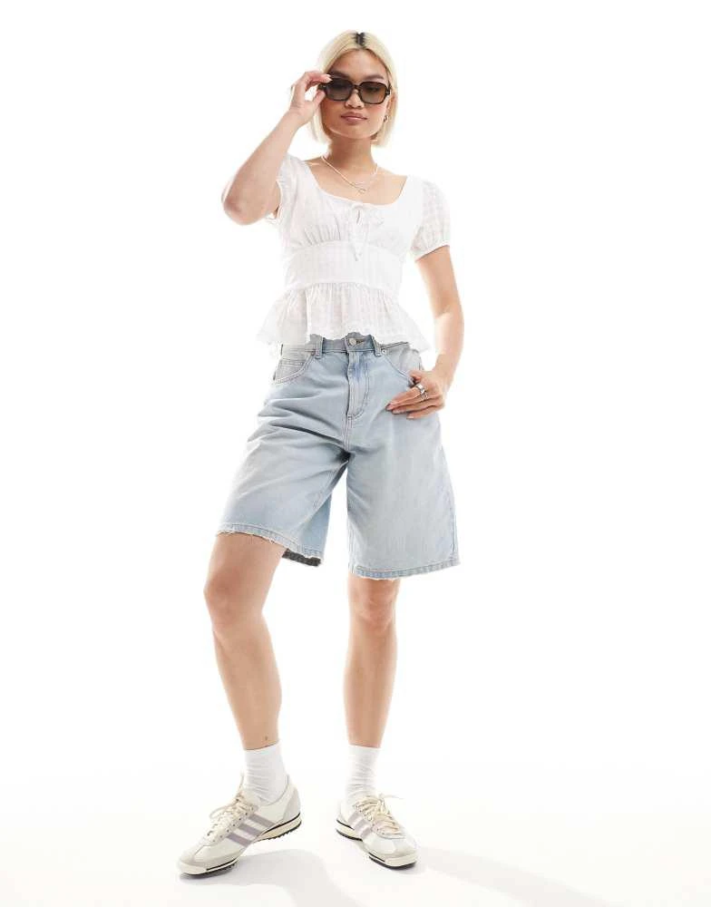 HOLLISTER Hollister milkmaid short sleeve top in white 3