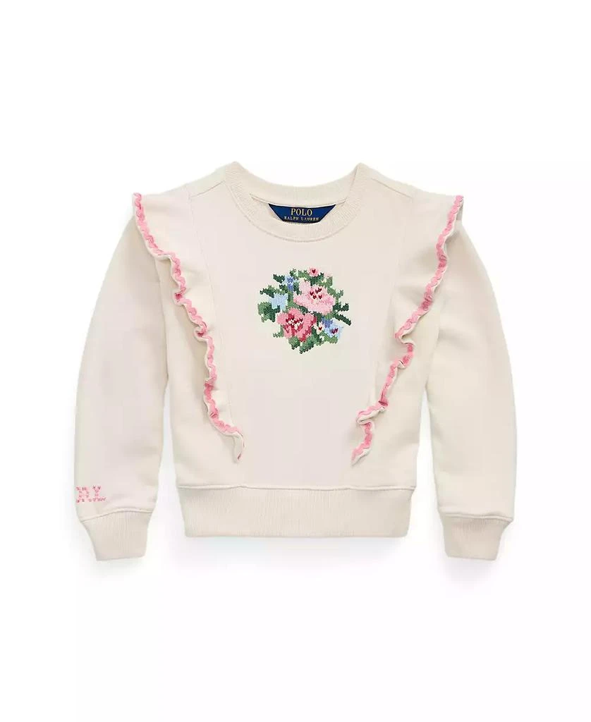 Ralph Lauren Toddler and Little Girls Floral Ruffled Terry Sweatshirt new arrivals