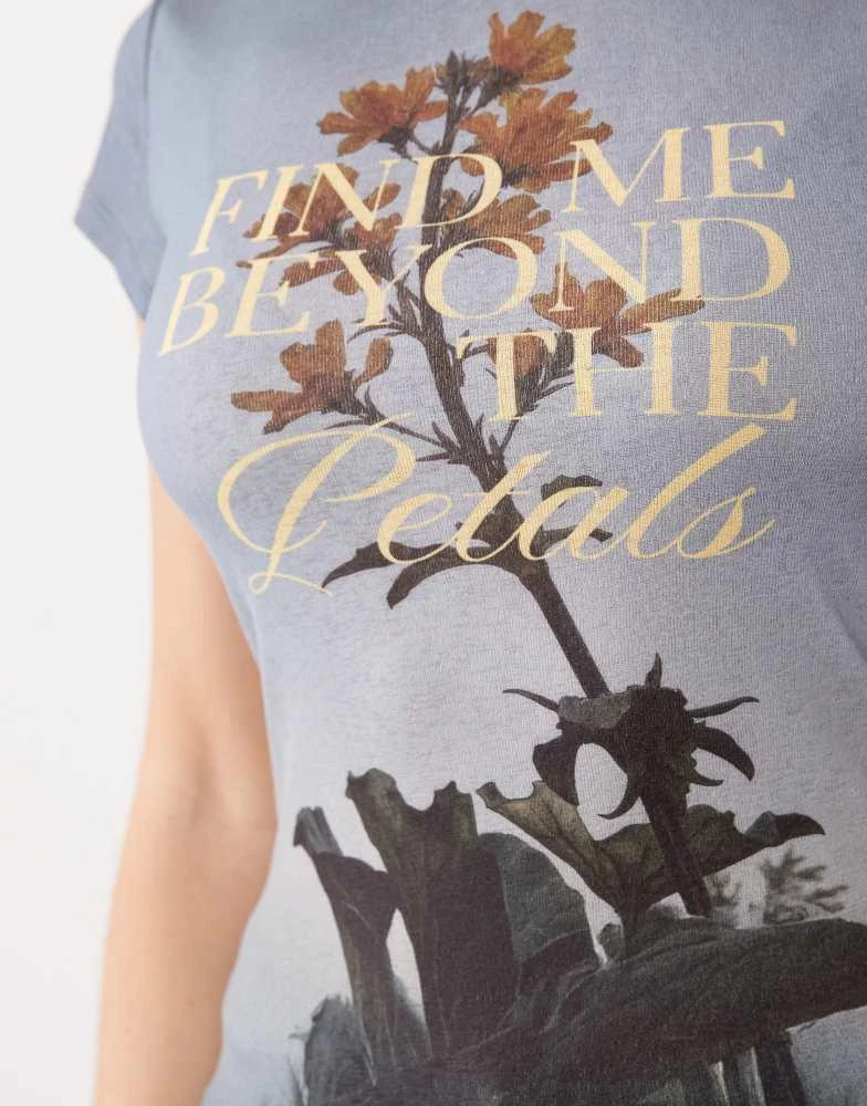 ASOS ASOS DESIGN short sleeve baby top in blue with graphic 3