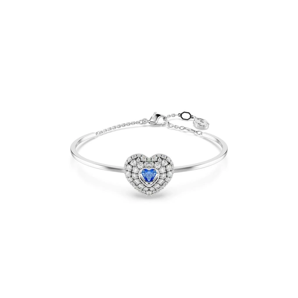 Swarovski Hyperbola bangle heart blue rhodium plated 8