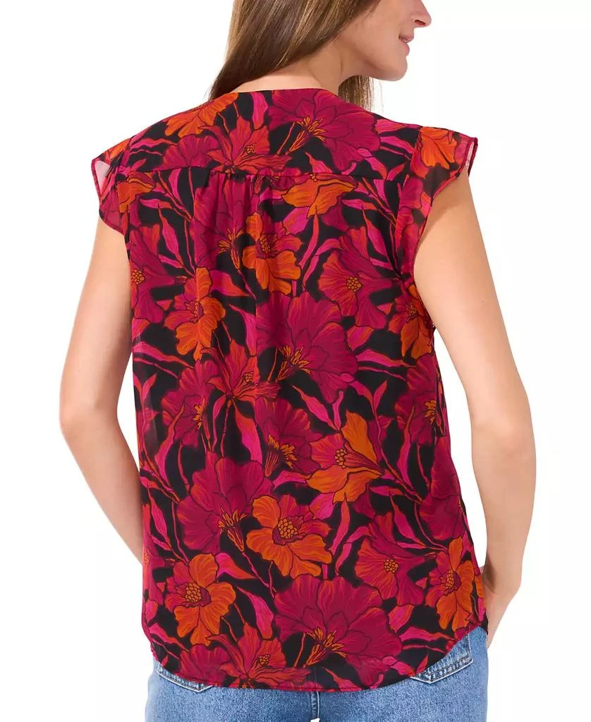 Vince Camuto Women's Floral V-Neck Flutter-Sleeve Top 2