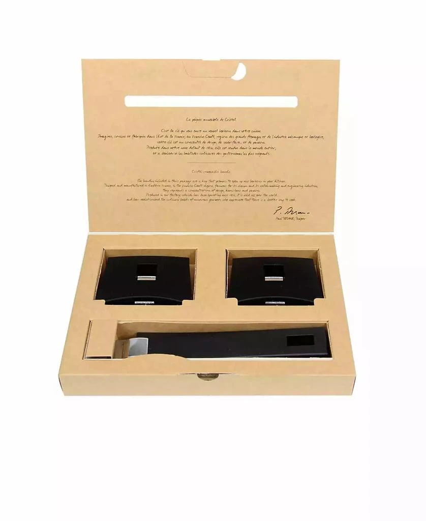 Cristel 3-Pc. Set Lavender Removable Pot 
Pan Handles 1