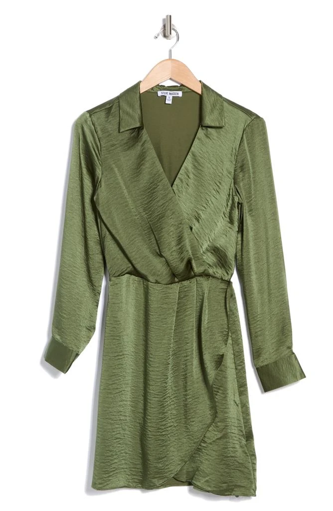 BB Dakota by Steve Madden Washed Satin Faux Wrap Dress 3