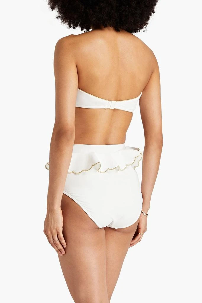 Zimmermann Scalloped ruffled bandeau bikini 3