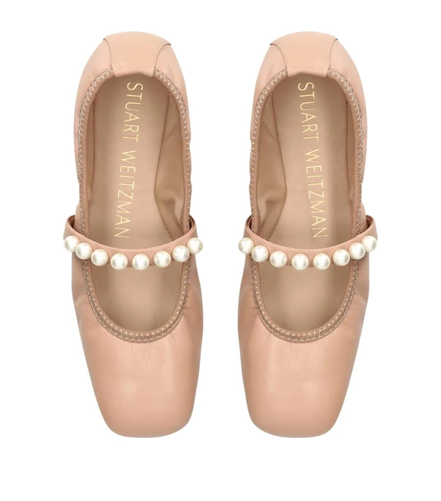Stuart Weitzman Pearl-Embellished Goldie Ballet Flats 4