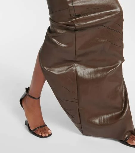 Rick Owens Strapless coated denim gown 5