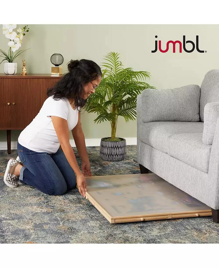 Jumbl 2000-Piece Puzzle Board with Drawers, Lazy Susan 
Cover - Rotating Wooden Jigsaw Puzzle Table 5