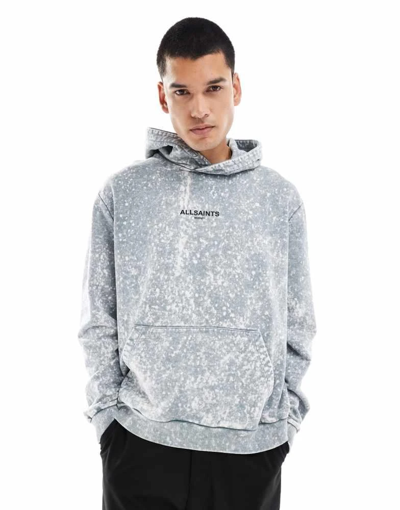 ALL SAINTS AllSaints Underground Oth hoodie in stone wash grey 2