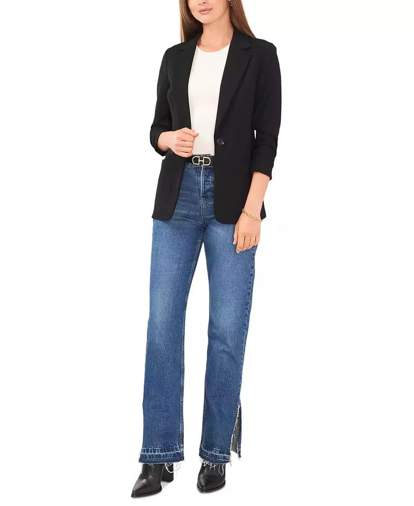 Vince Camuto Women's Ruched-Sleeve Ponte Blazer 3