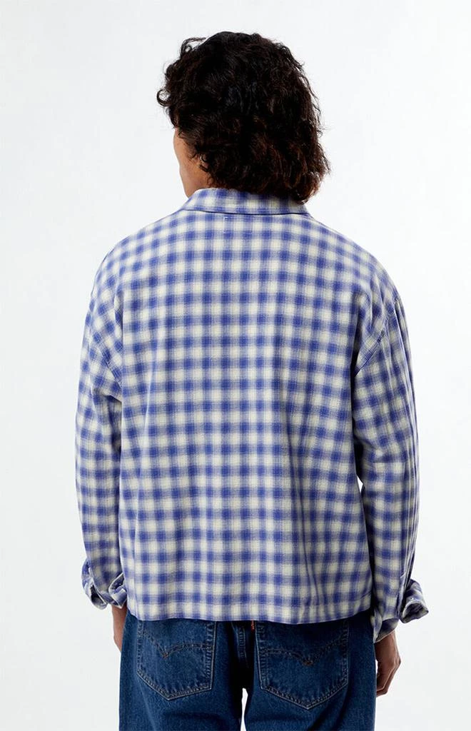PacSun Blue Plaid Long Sleeve Button Down Shirt 4