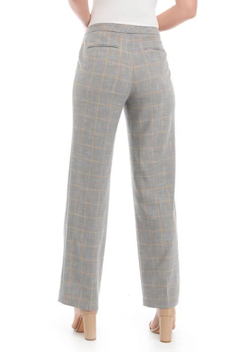 Kasper Womens Stretch Crepe Plaid Trousers 2