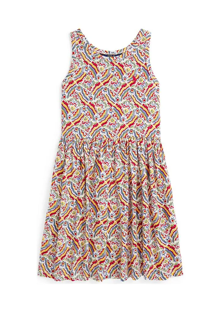Ralph Lauren Girls 7-16 Riviera-Print Cotton Jersey Dress