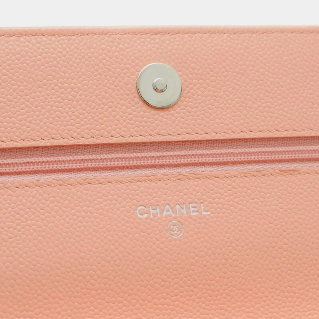 Chanel Chanel Salmon Pink Caviar LeatherClassic Wallet on Chain 7