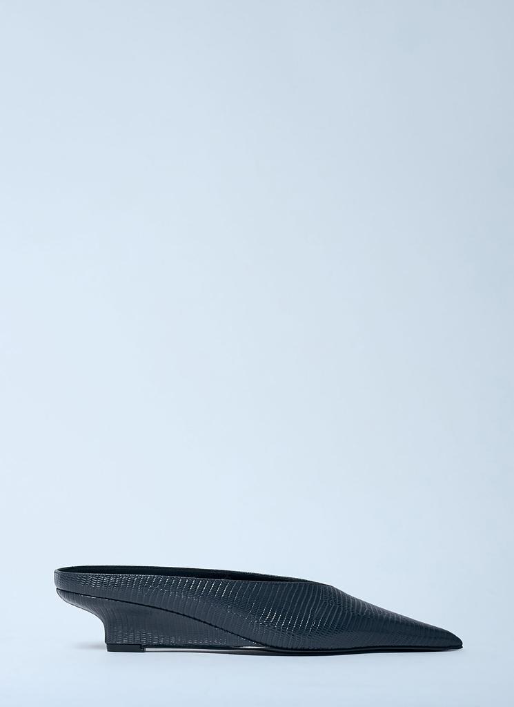 Totême Sharp Lizard-Embossed Wedge Mules