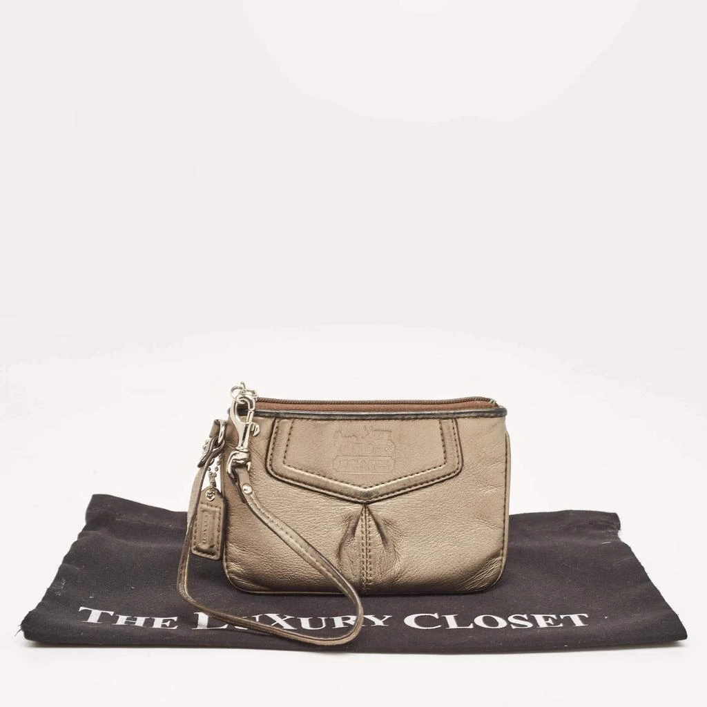 Coach Coach Metallic Leather Zip Wristlet Clutch 11