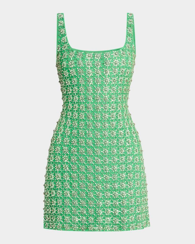liv foster halter beaded fringe mini dress Lace-Up Long Beaded Prom Dress: Dave Johnny 12281 Emerald / 00 main image 0