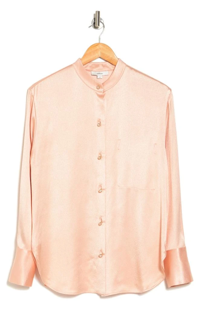 Vince Relaxed Band Collar Button-Up Shirt 3
