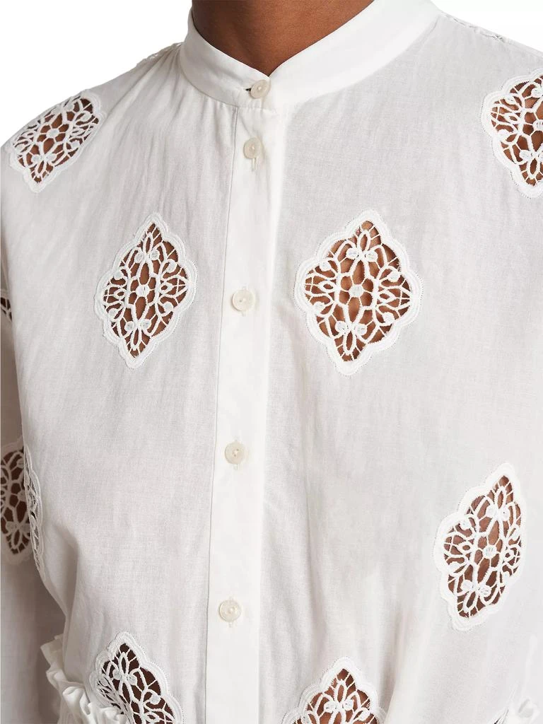 Erdem Open-Back Lace-Paneled Shirt 6