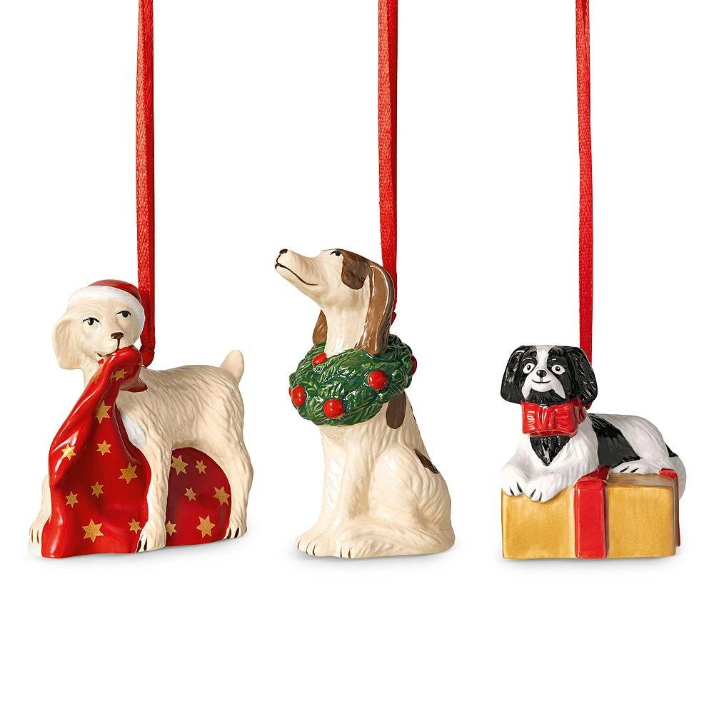 Villeroy & Boch Nostalgic Christmas Puppies Ornaments, Set of 3 1