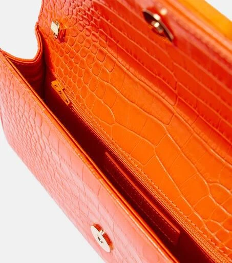 Manolo Blahnik Maygot snake-effect leather clutch 3