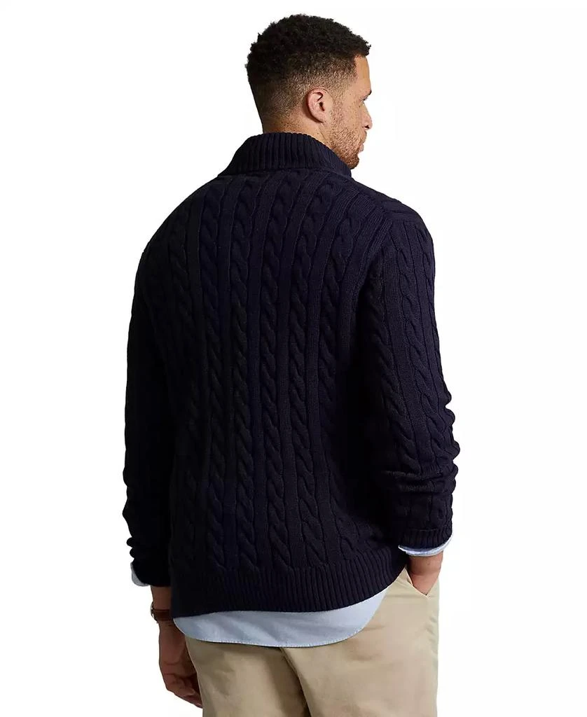 Ralph Lauren Men's Big & Tall Cable-Knit Cotton Quarter-Zip Sweater 2