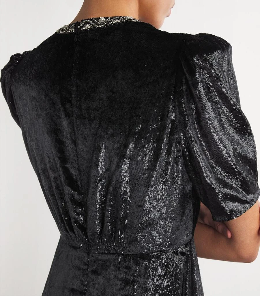 Saloni Velvet Embellished Tabitha Midi Dress 4