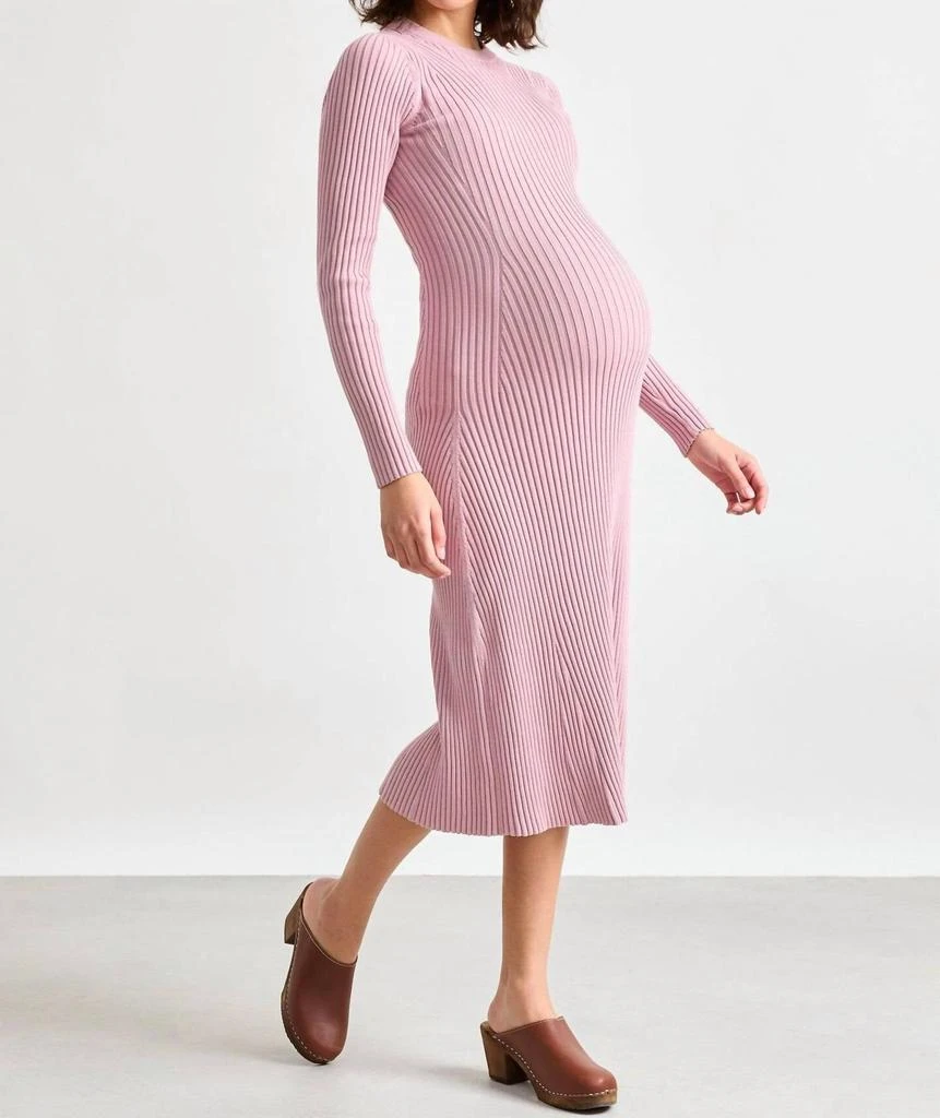 open lace back dress Dusty Rose Pink Long Lace Formal Dress with Sleeves Dusty Rose / 10