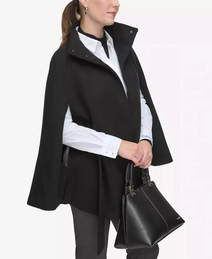 Calvin Klein Womens Double-Breasted Cape Coat 3
