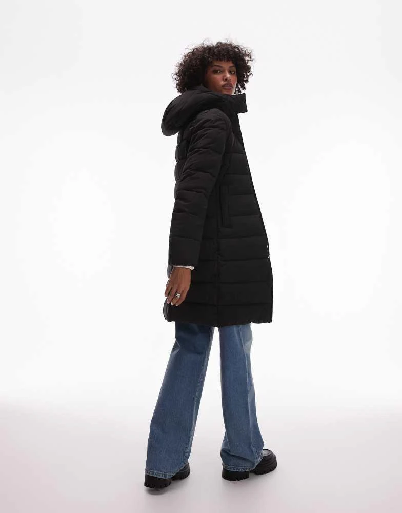 Mango Mango hooded puffer jacket in black 4