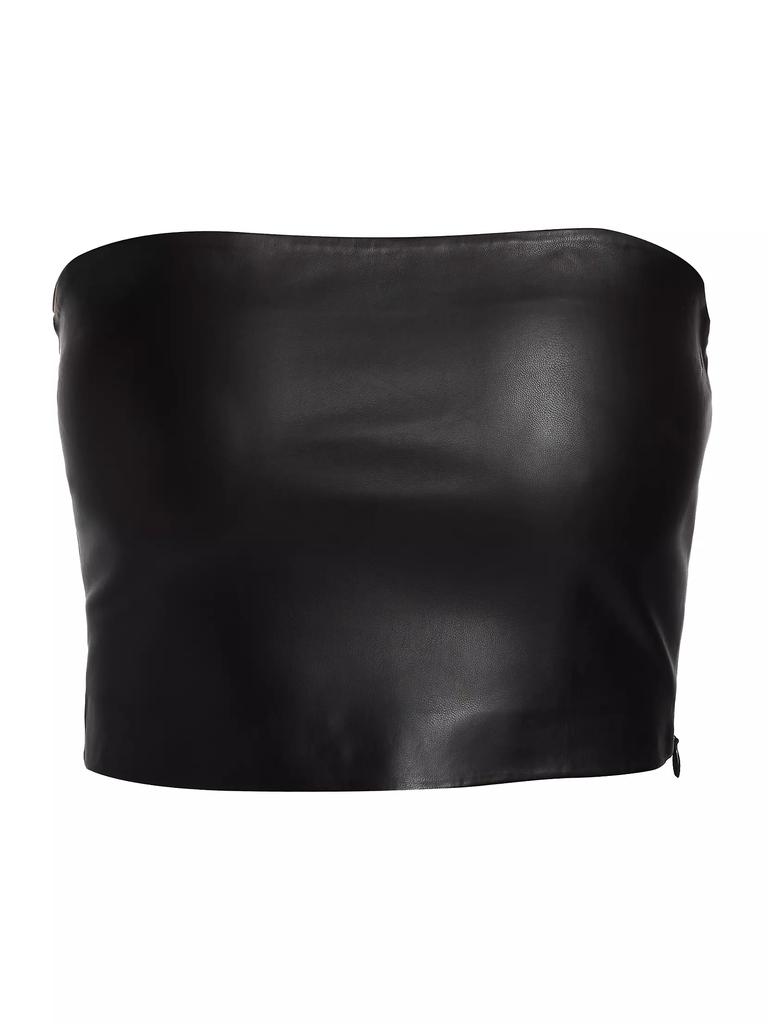 susana monaco Faux Leather Tube Top