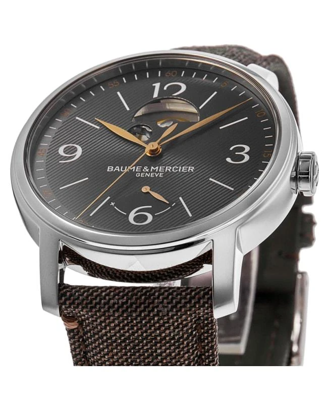 Baume & Mercier Baume & Mercier Classima Automatic Grey Dial Brown Fabric Strap Men's Watch 10718 2