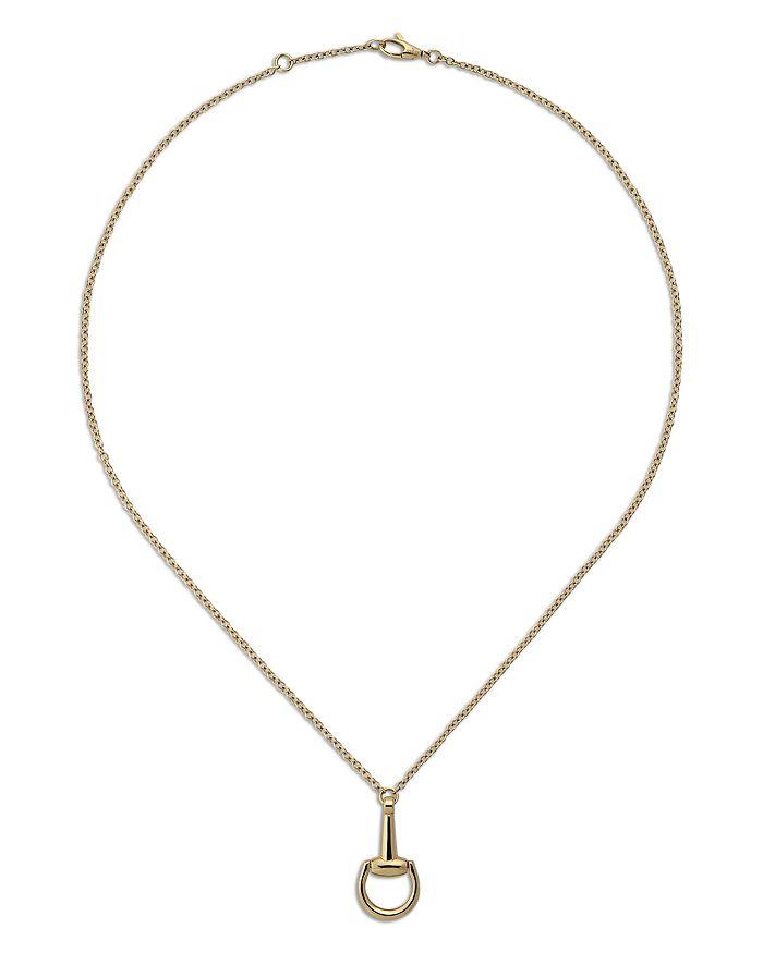 Gucci 18K Yellow Gold Horsebit Pendant Necklace, 15-16"