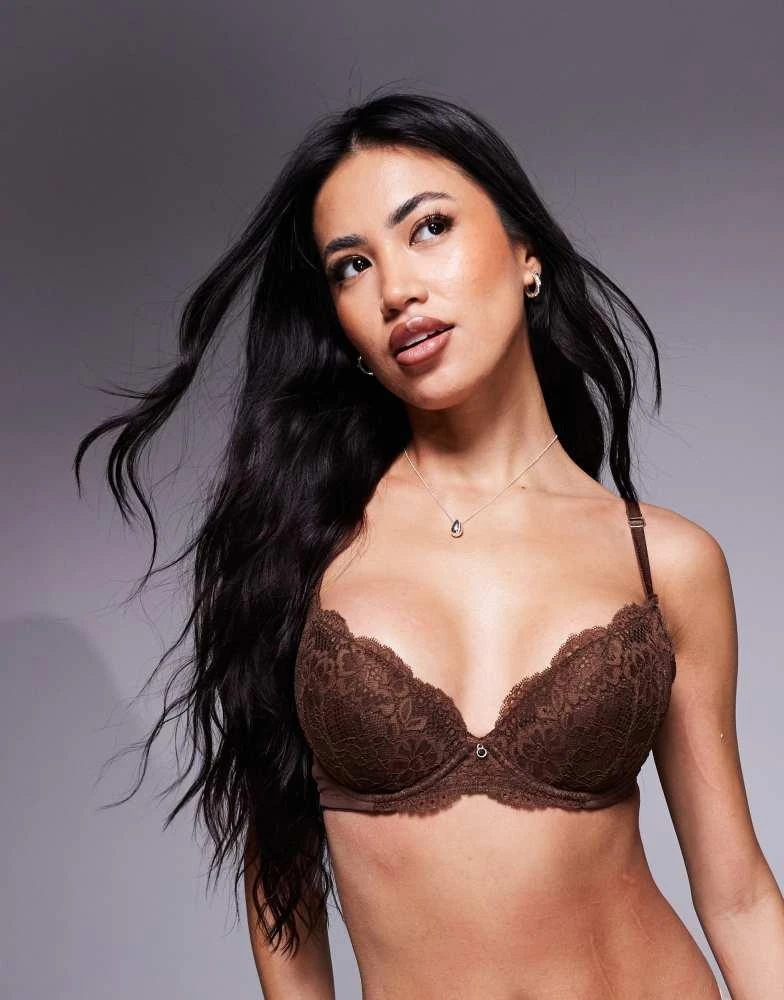 Ann Summers Ann Summers A-G Sexy lace plunge bra in brown - BROWN 4