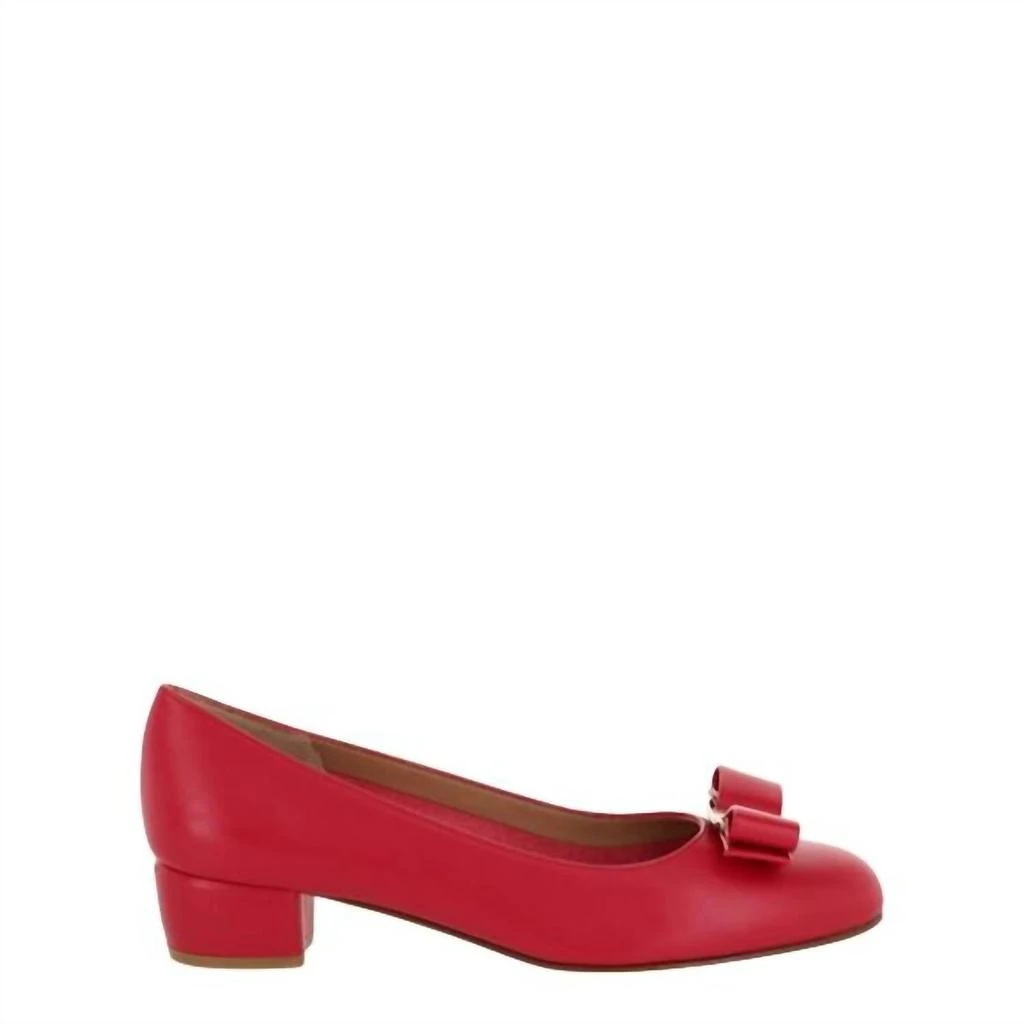 Salvatore Ferragamo Women
s Vara Bow Pump Shoes In Red 1