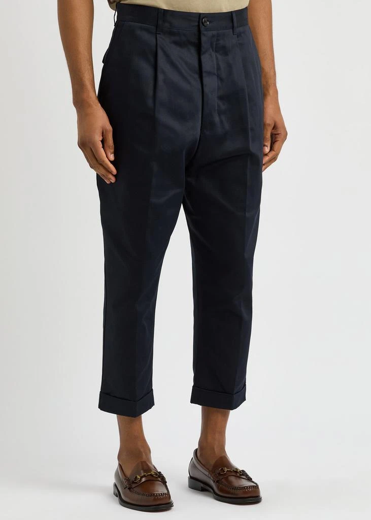 AMI Cropped tapered-leg cotton chinos 2