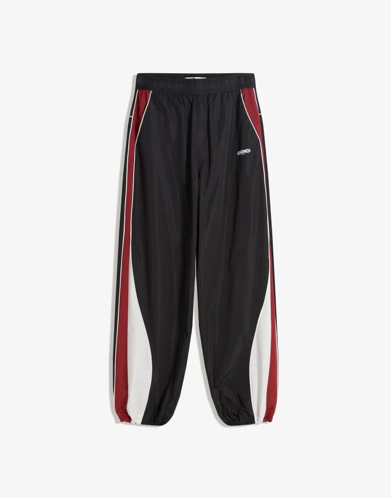 Bershka Bershka Super baggy technical sports trousers in black 4