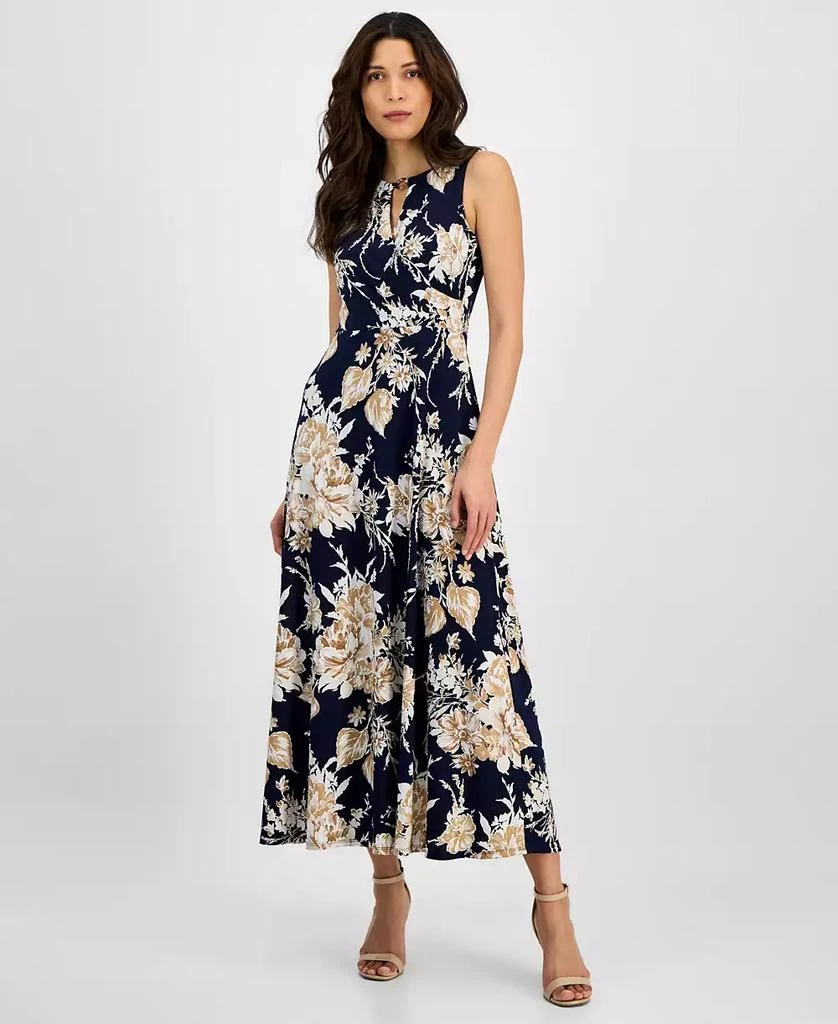 Sandra Darren Women's Floral-Print Keyhole Maxi Dress 1