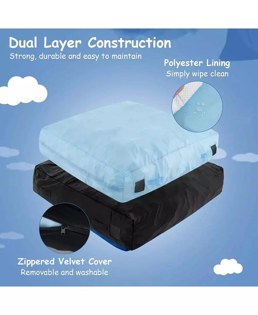 Costway 57" x 57" Crash Pad Sensory Mat with Foam Blocks & Washable Velvet Cover 8
