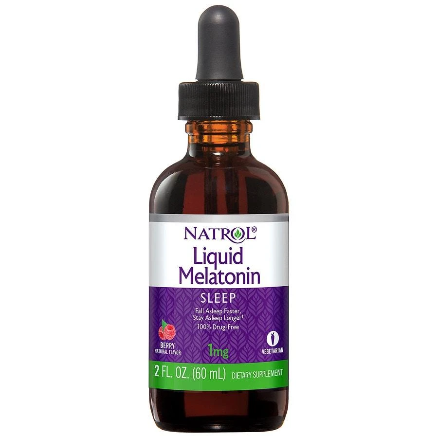 Natrol Melatonin 1mg Liquid, Sleep Support Berry 1