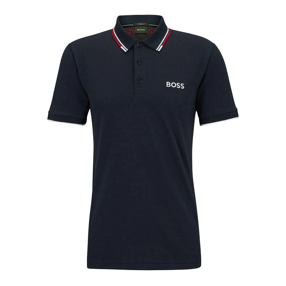Hugo Boss Men's Paddy Pro Navy Blue Stretch Cotton Short Sleeve Polo T-Shirt 1