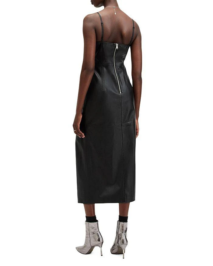 ALL SAINTS Norlene Leather Midi Dress 3