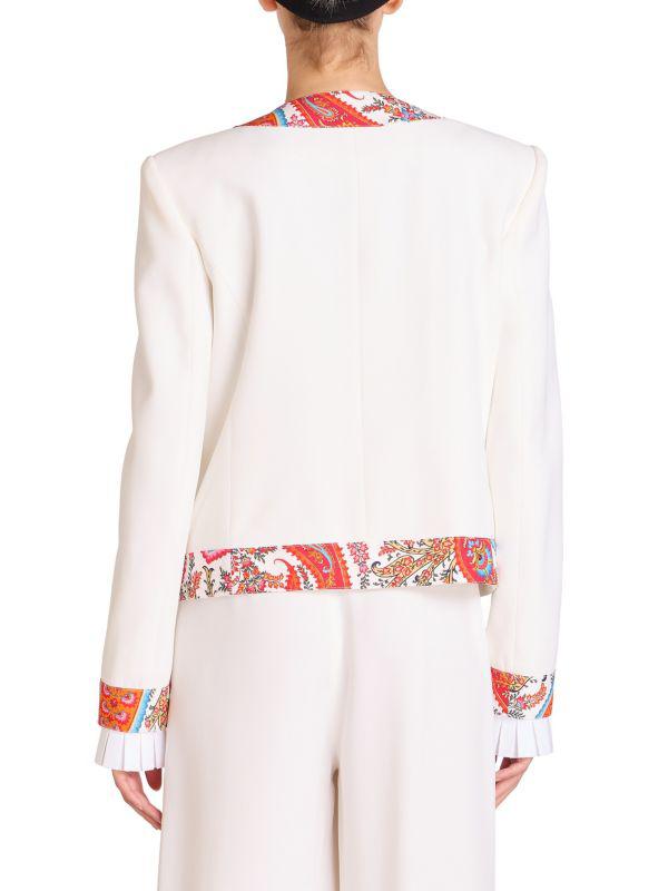 Andrew Gn Paisley-Trim Crepe Jacket